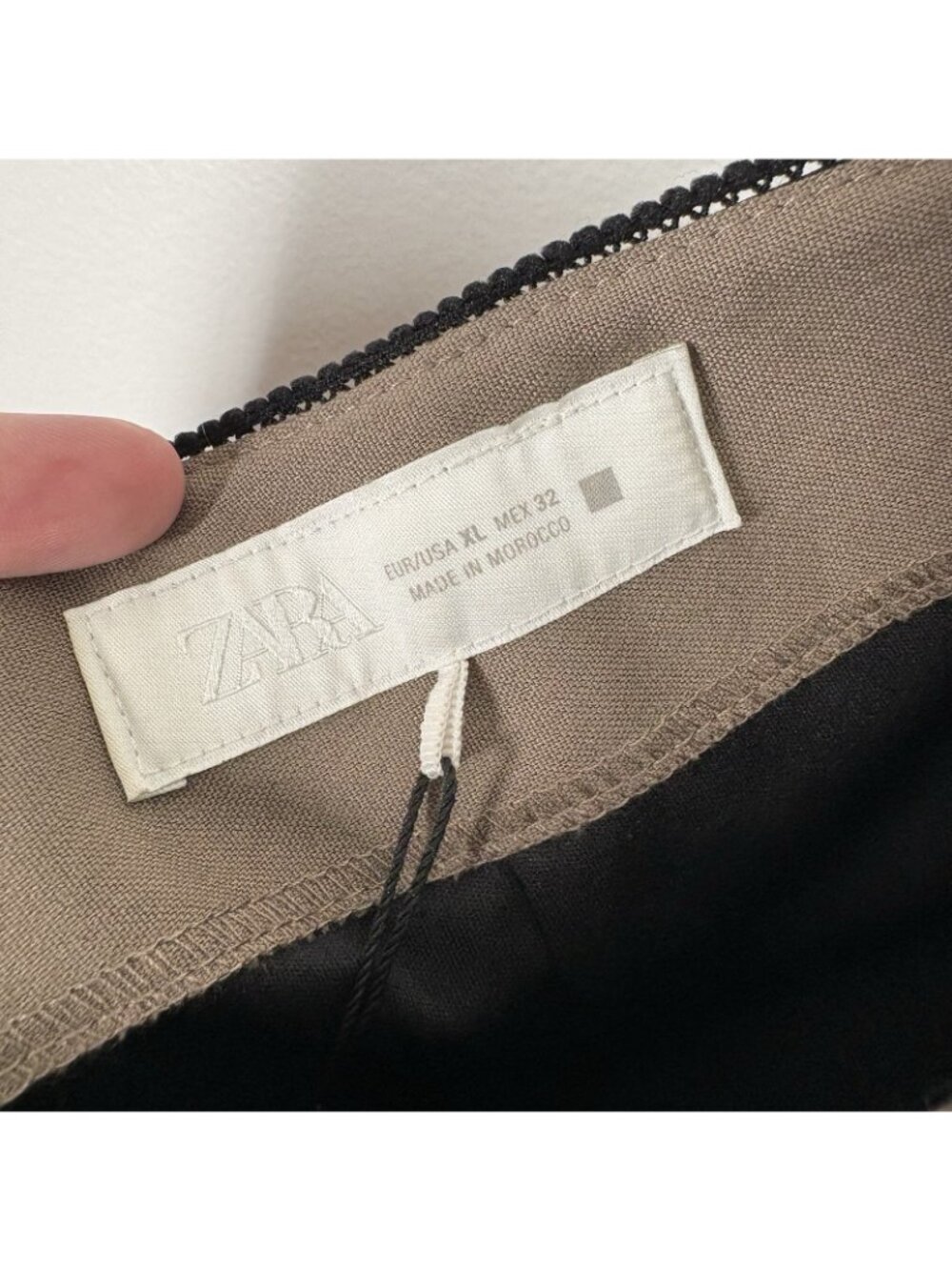 Zara Women XL Taupe Dark Academia Y2K Bow Pointelle Trim Low Rise Mini Skirt NWT - Picture 7 of 10